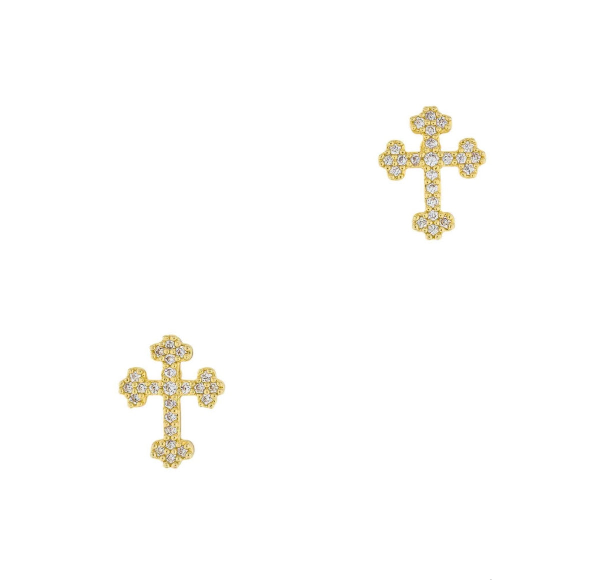 Cross Pavé Studs