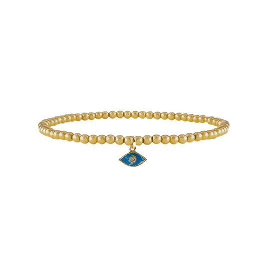 Beaded Anklet with Evil eye