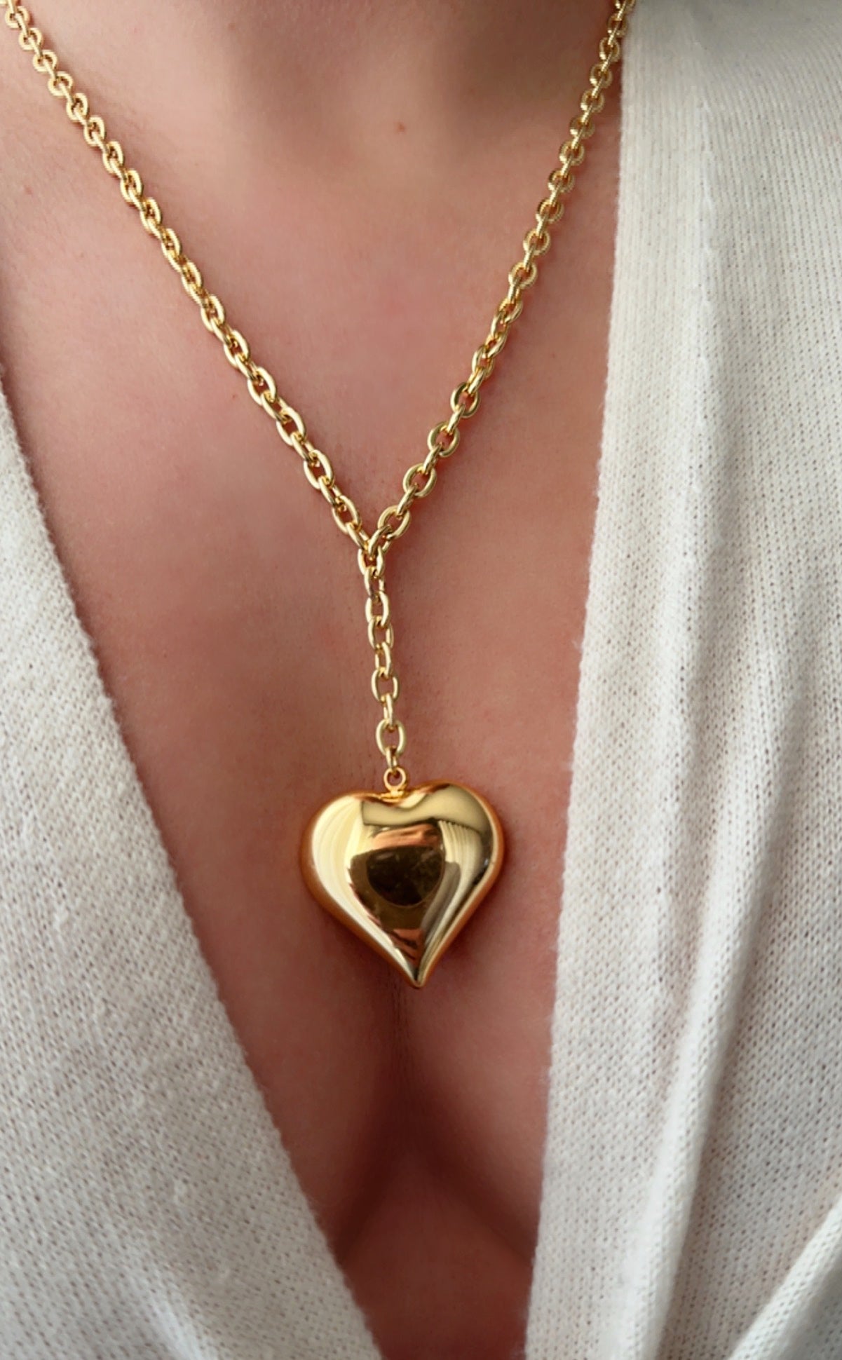 Drop Bubble Heart Necklace